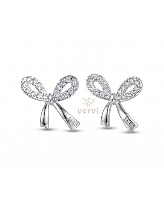 Crystal Bow Stud Earrings