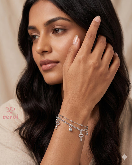 Silver Key Bracelet