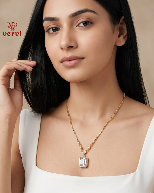 Crystal Cut Pendant Chain
