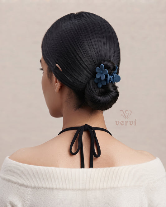 Twin Flower Hair Claw Clip Set 1 (Pack of 6)