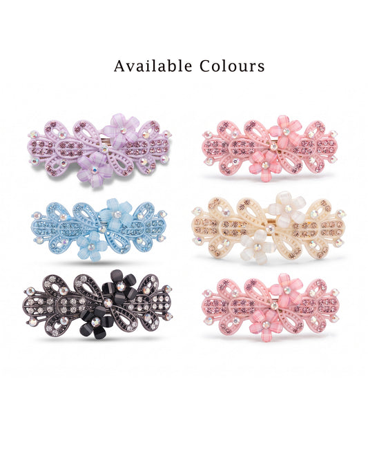 Floral Crystal Hair Clip