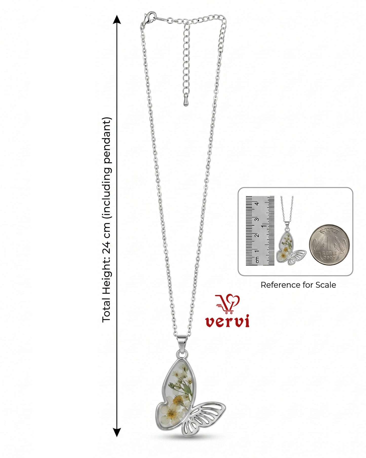 Wildflower Butterfly Pendant Chain