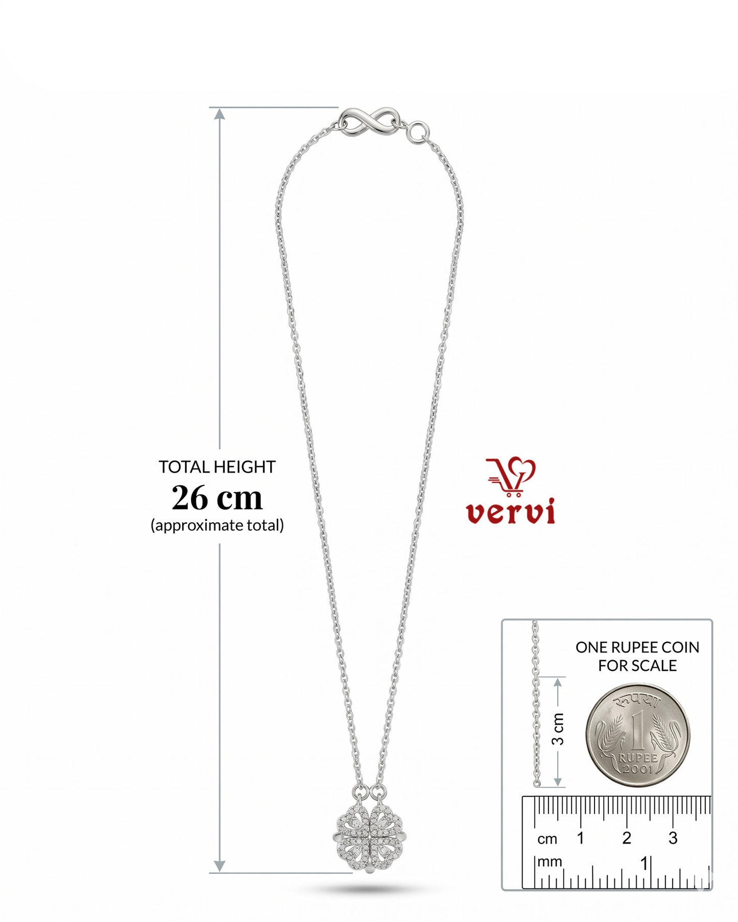 Floral Heart Open Close Pendant Chain