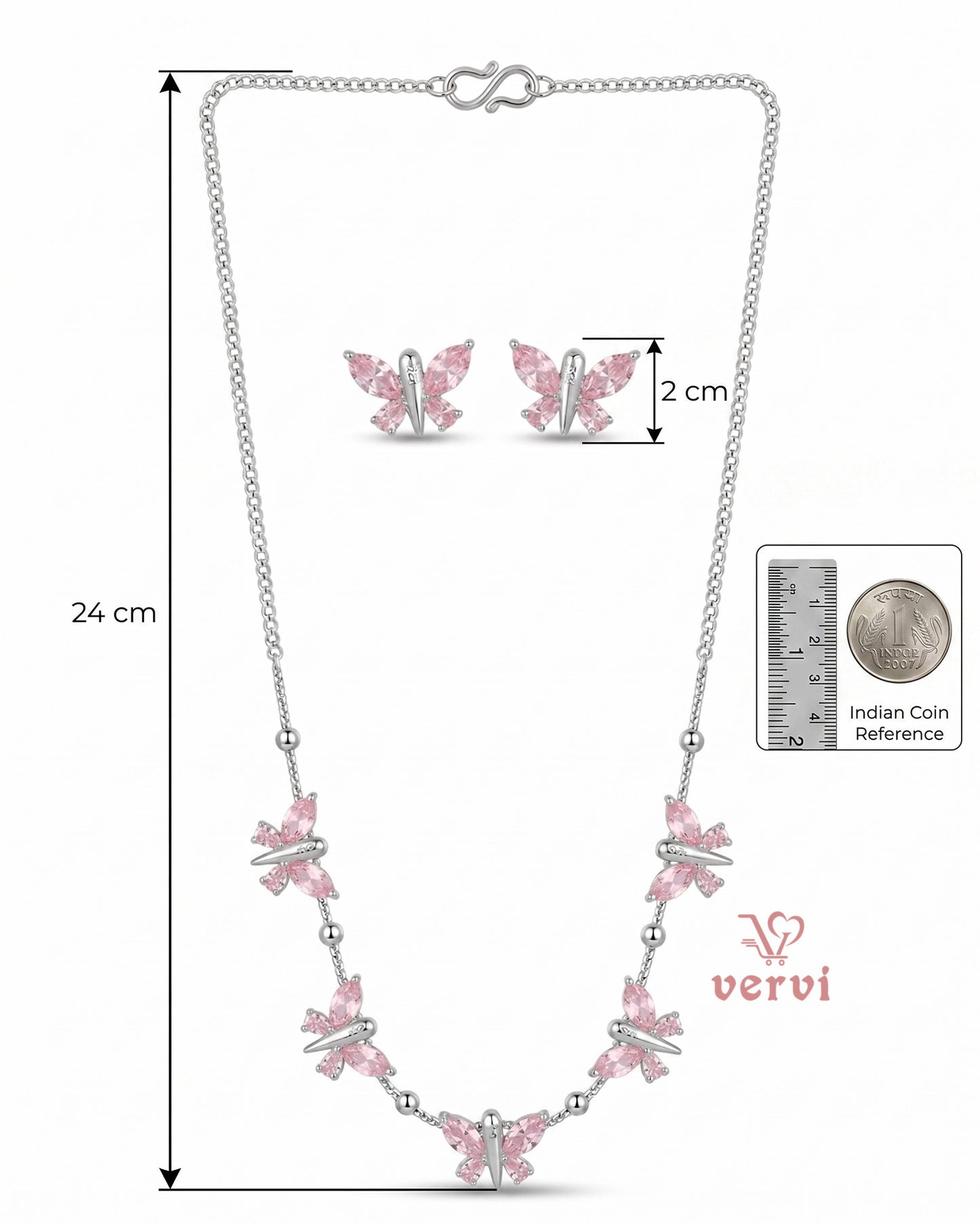 Butterfly Stone Necklace Set