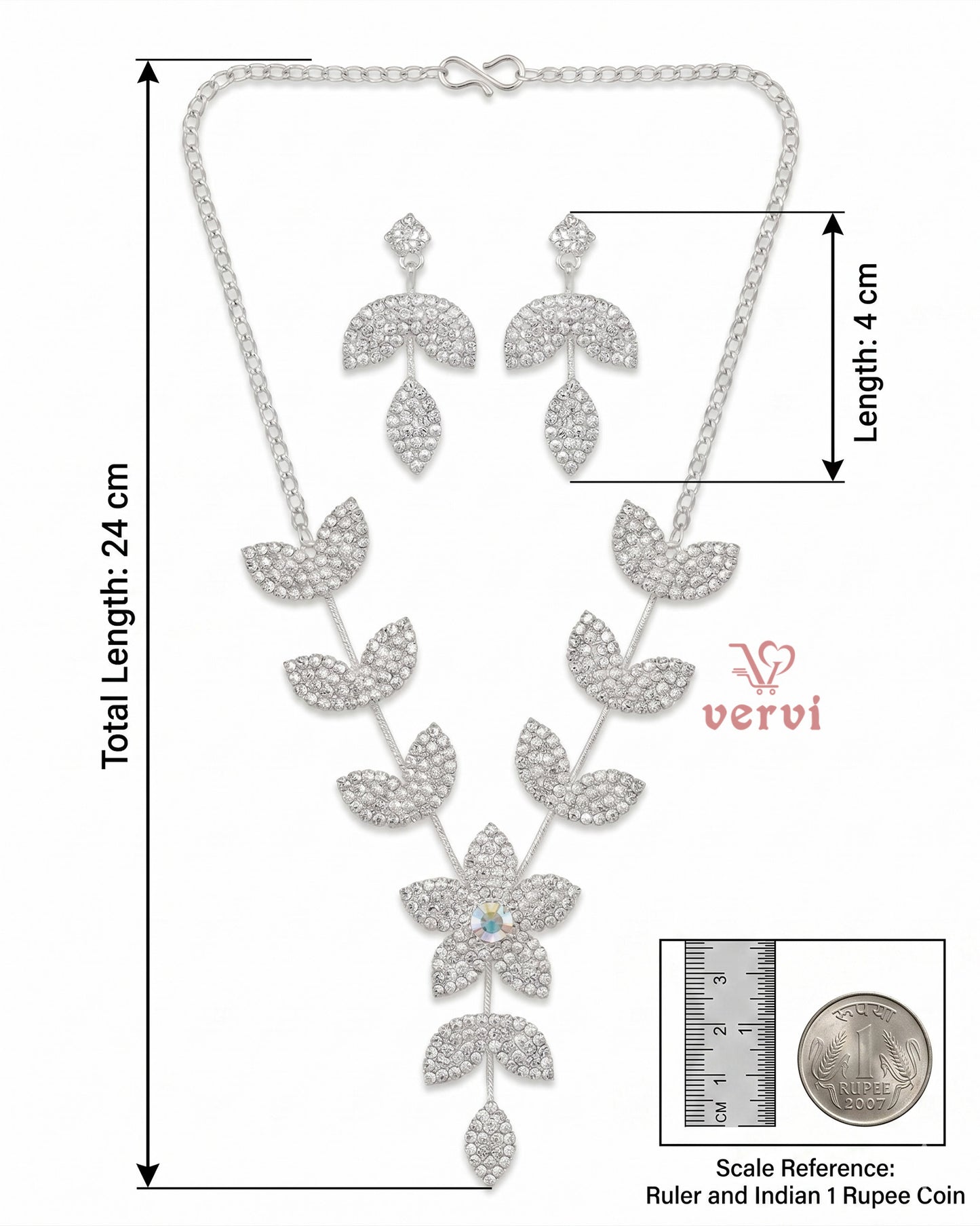 Floral Stone Necklace Set