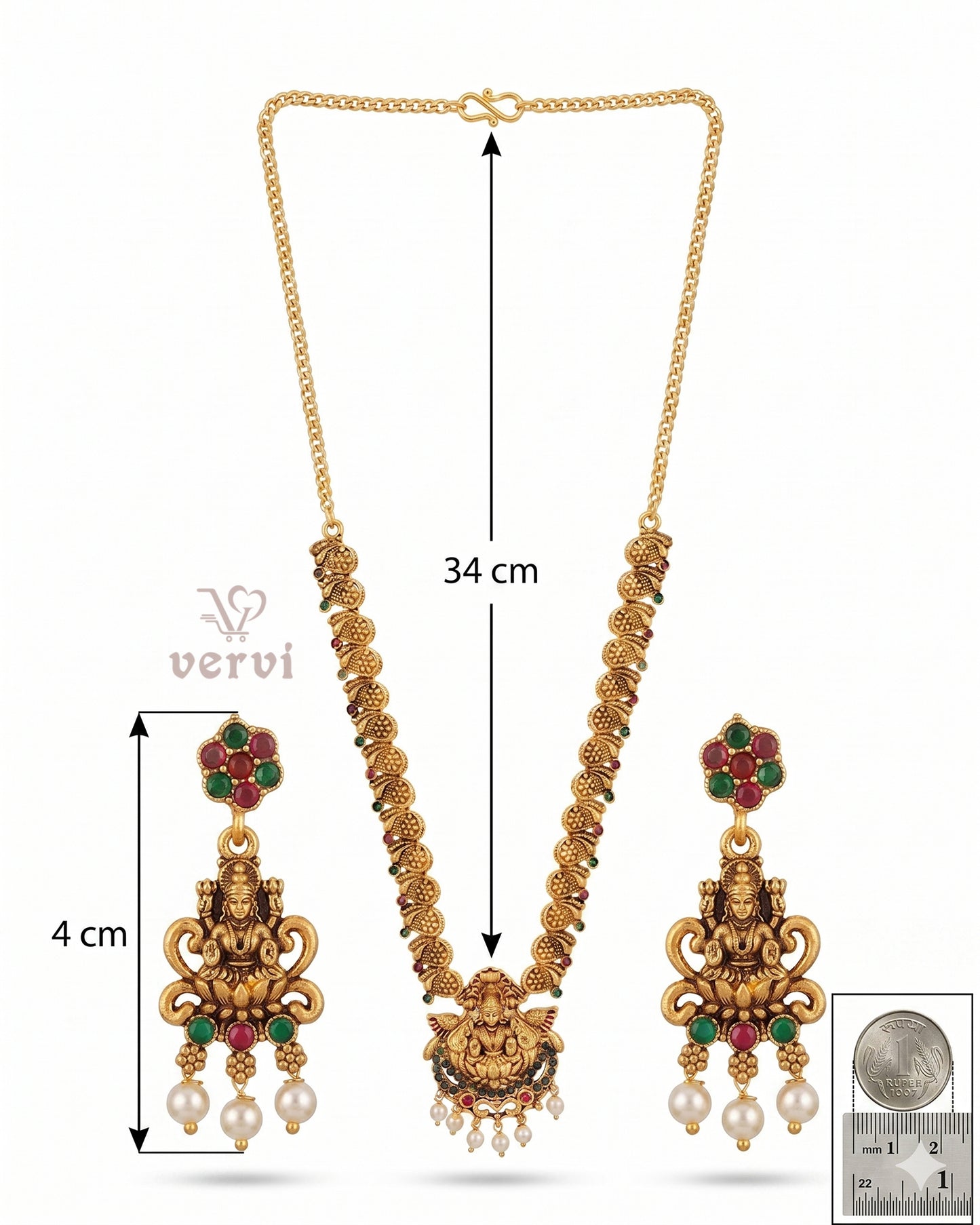 Antique Lakshmi Pearl Haram Set