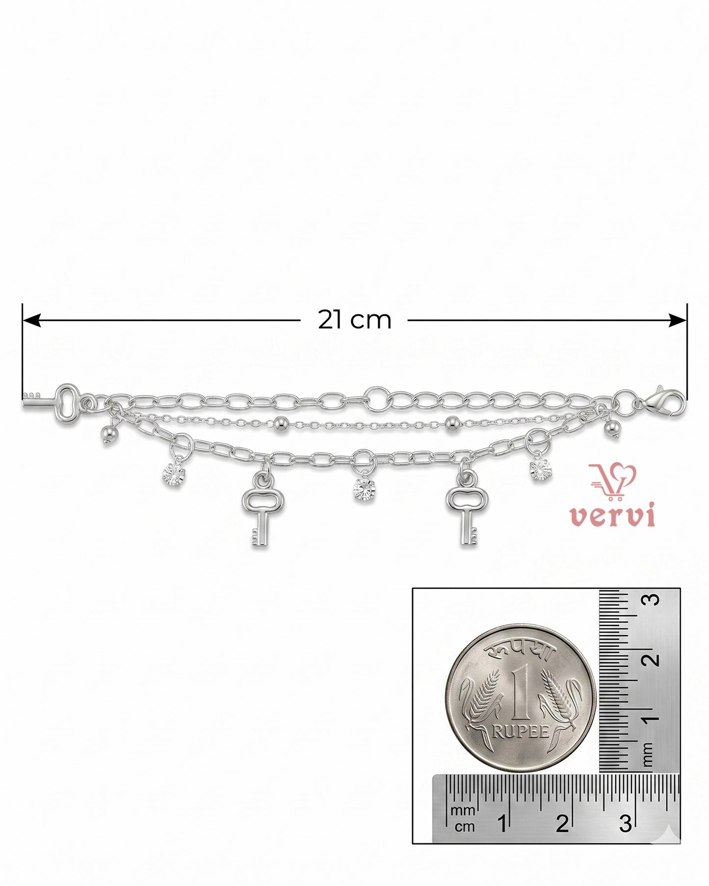 Silver Key Bracelet