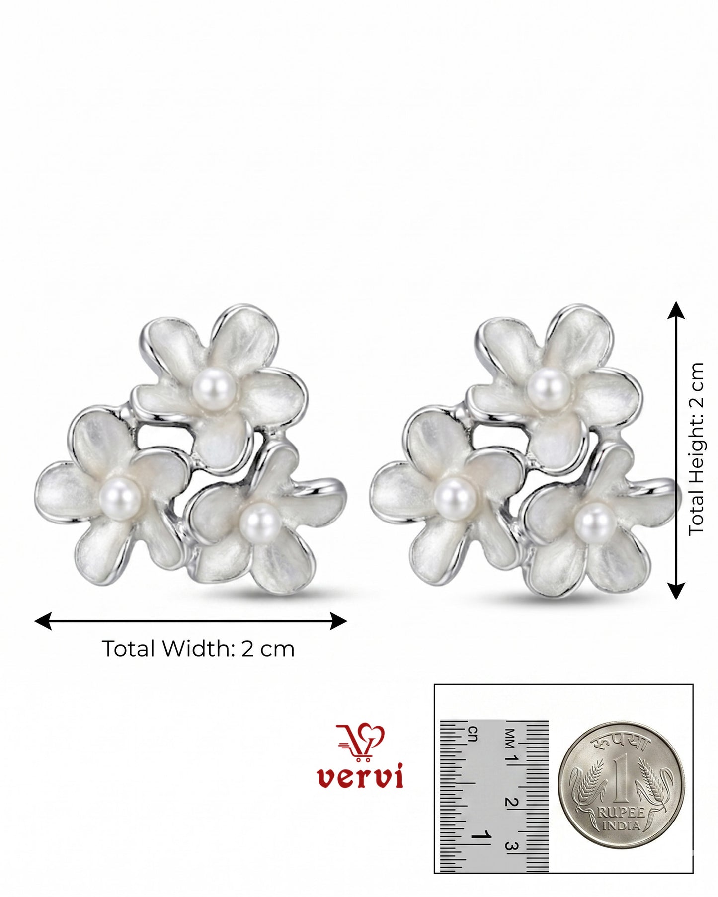 Tri Floral blossoms Studs