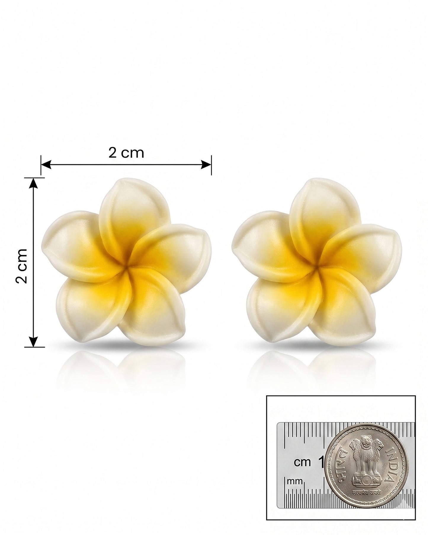 Floral Yellow white earring