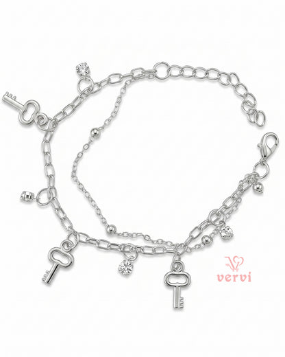Silver Key Bracelet
