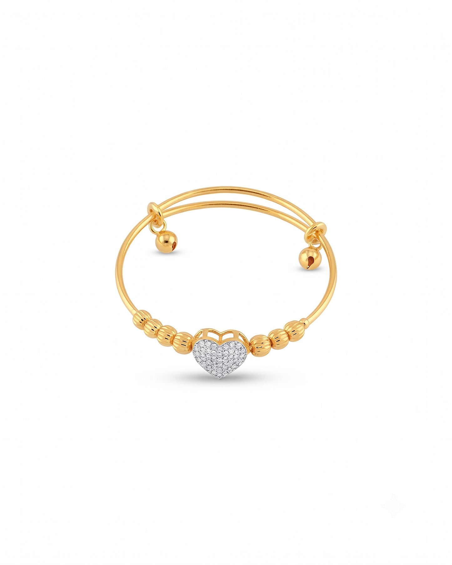 Golden heart Stone with bells Bracelet