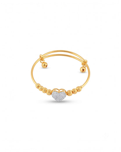 Golden heart Stone with bells Bracelet