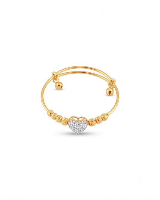 Golden heart Stone with bells Bracelet