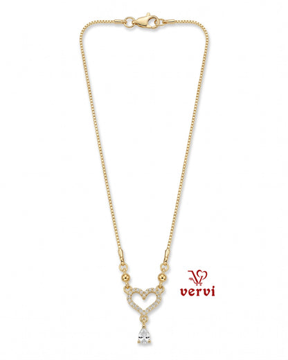 Love Drop Stoned Pendant Chain