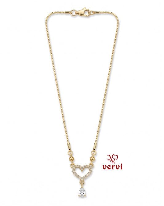 Love Drop Stoned Pendant Chain