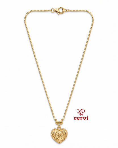 Diamond Cut Heart Pendant Chain