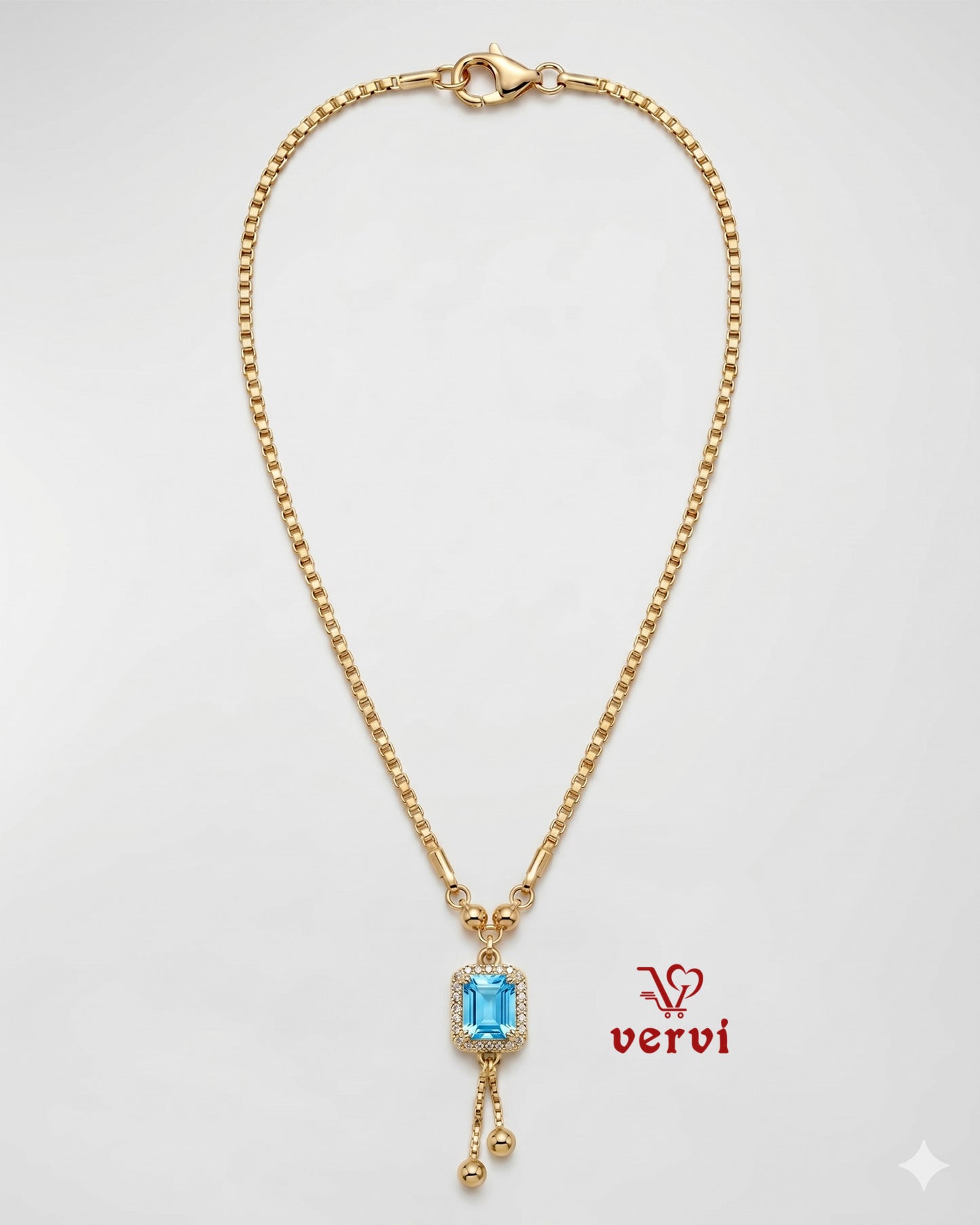 Ocean Crystal Cut Pendant Chain