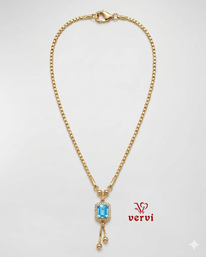 Ocean Crystal Cut Pendant Chain