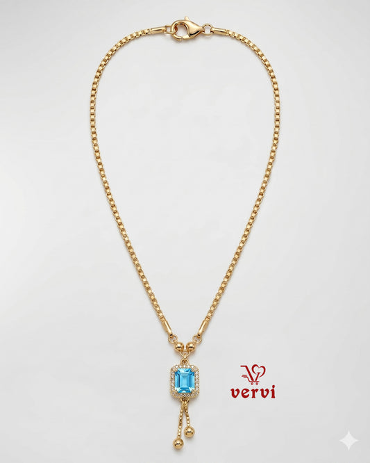 Ocean Crystal Cut Pendant Chain