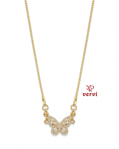 Luxe Butterfly Sparkle Pendant Chain