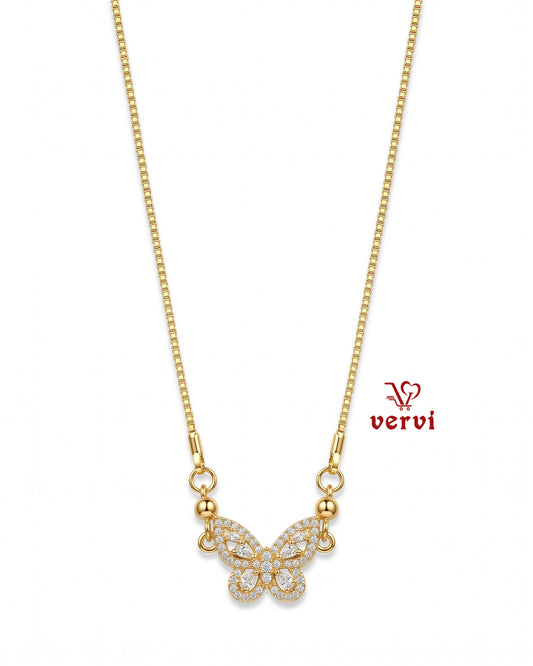 Luxe Butterfly Sparkle Pendant Chain