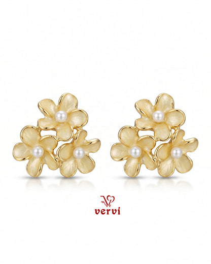 Tri Floral blossoms Studs