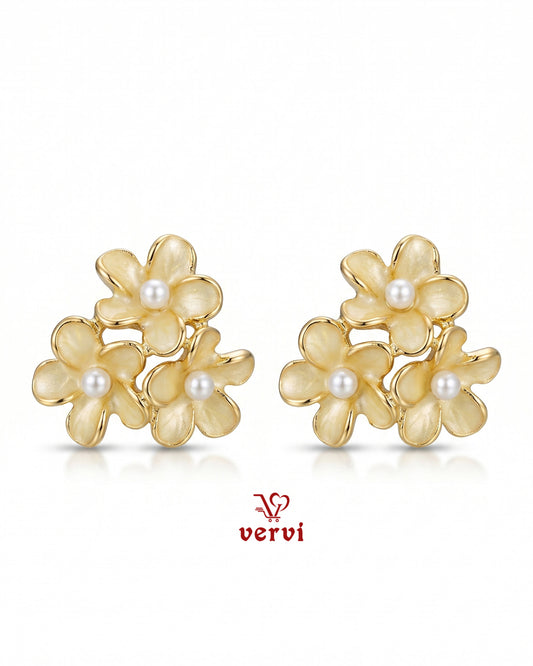 Tri Floral blossoms Studs
