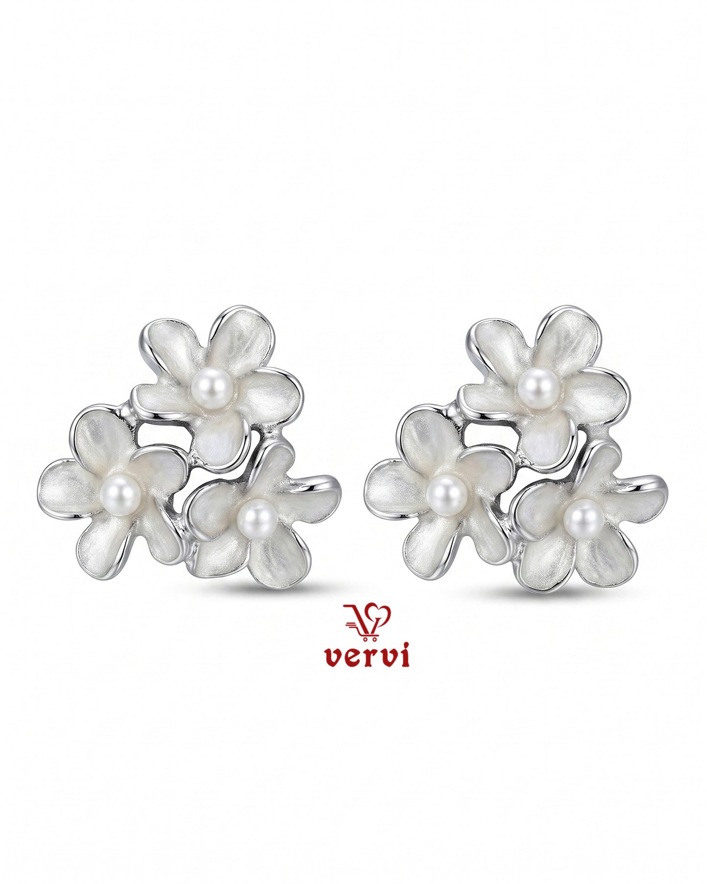 Tri Floral blossoms Studs