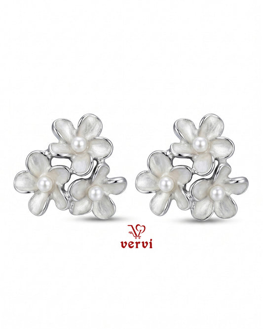 Tri Floral blossoms Studs