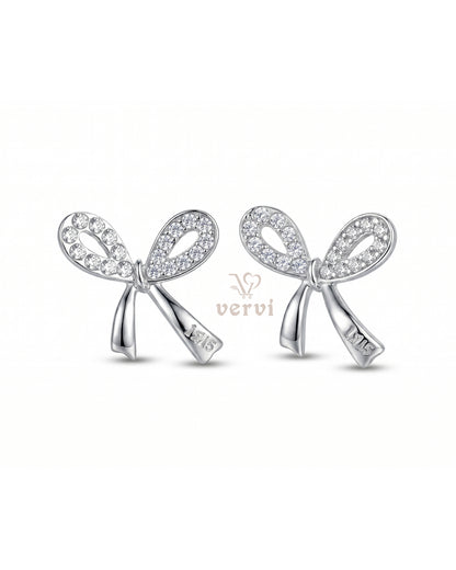 Crystal Bow Stud Earrings