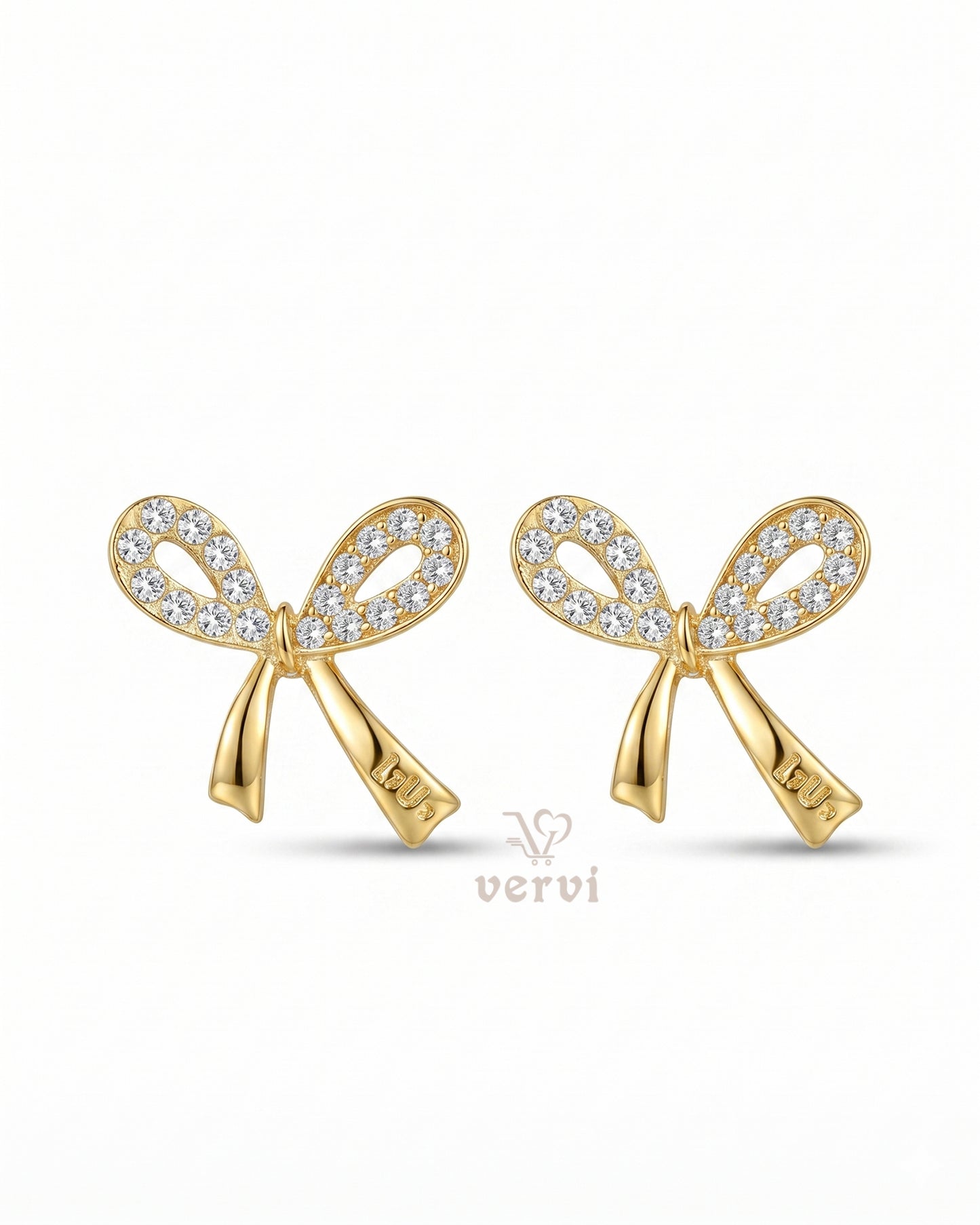 Crystal Bow Stud Earrings