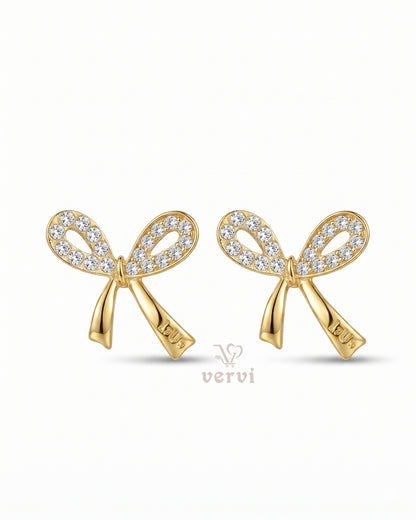 Crystal Bow Stud Earrings