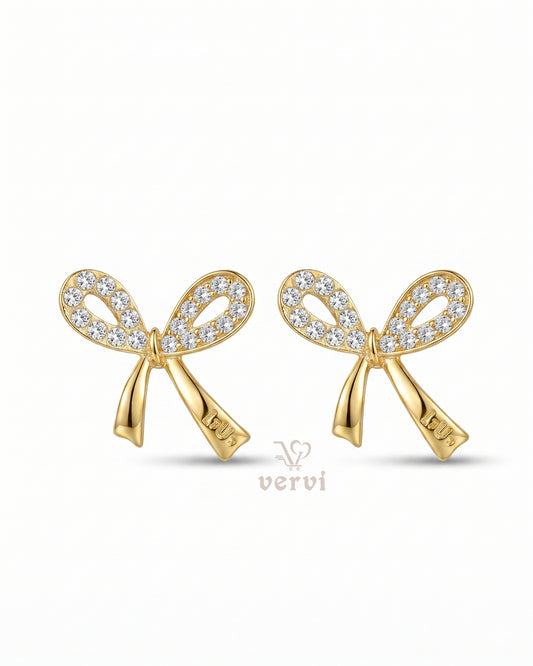 Crystal Bow Stud Earrings