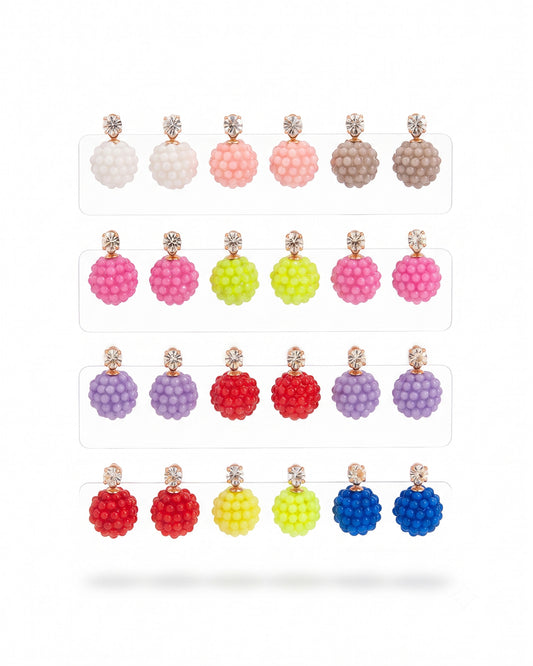 Color Balls stud earrings Combo Pack