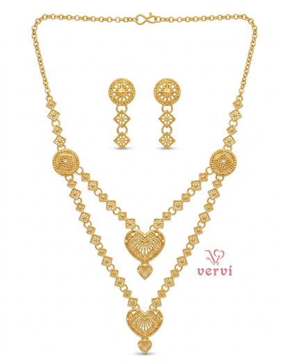 Ethnic Heart Layered Necklace Set