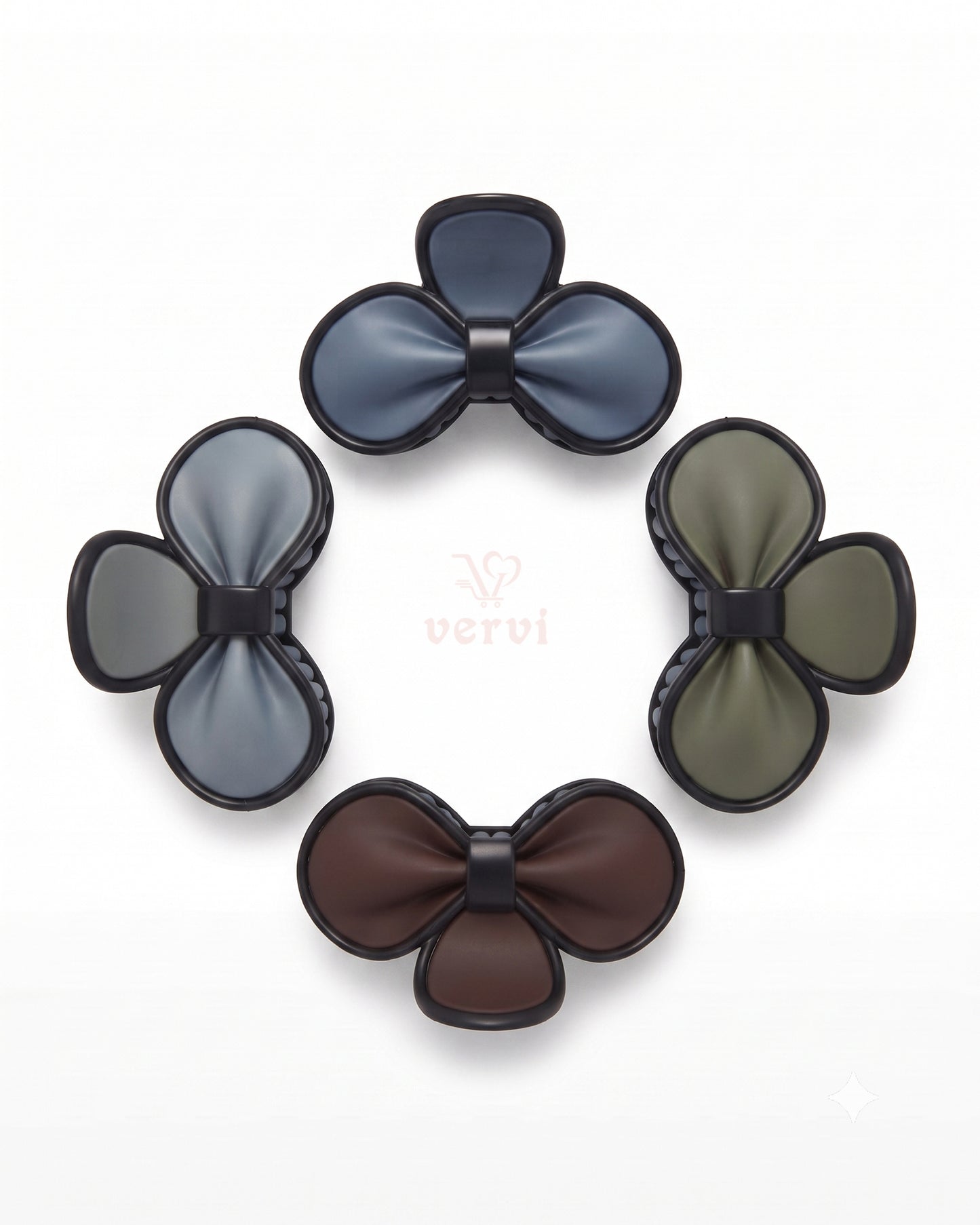 Petal Bow Hair Claw Clips Matte  Combo 1