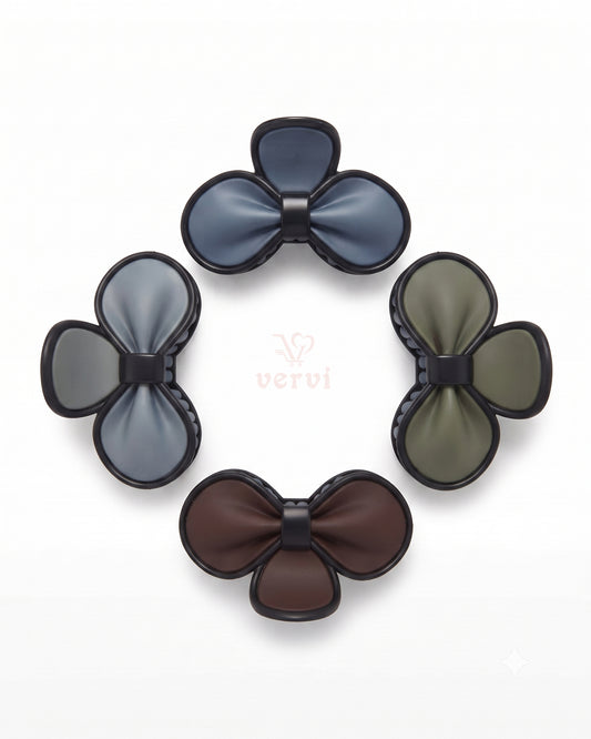Petal Bow Hair Claw Clips Matte  Combo 1