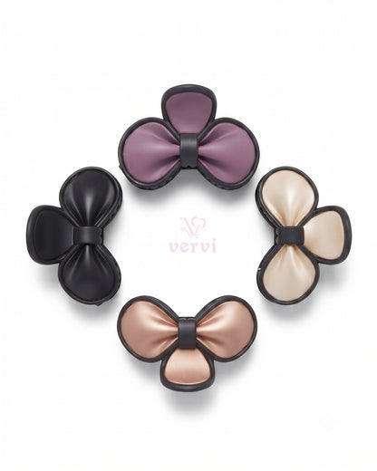 Petal Bow Hair Claw Clips Matte  Combo 2