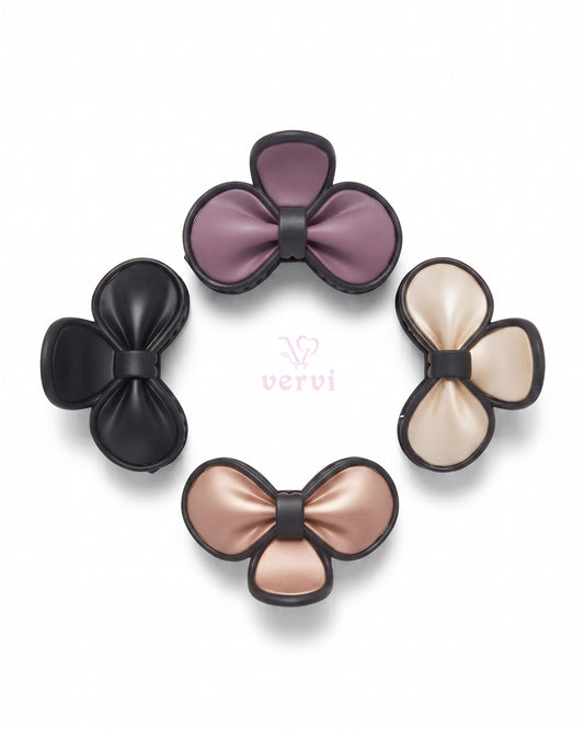 Petal Bow Hair Claw Clips Matte  Combo 2
