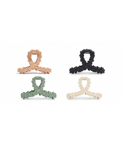 Multi Floral Hair Claw Clips Matte Combo 3