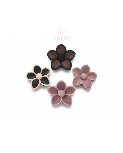 Korean Flower Hair Claw Clip Set 1 (Pack of 4)