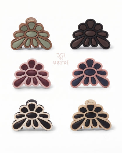 Matte Daisy Flower Hair Claw Clip Set 1 (Pack of 6)