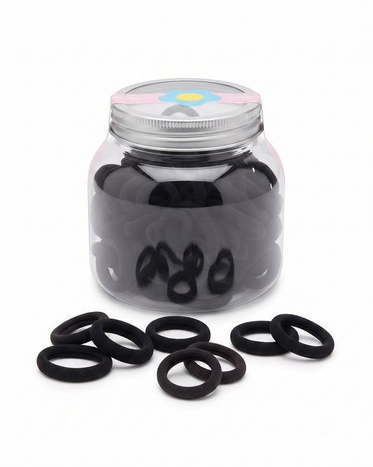 Soft Stretch Ponytail Hair Bands Combo – Black