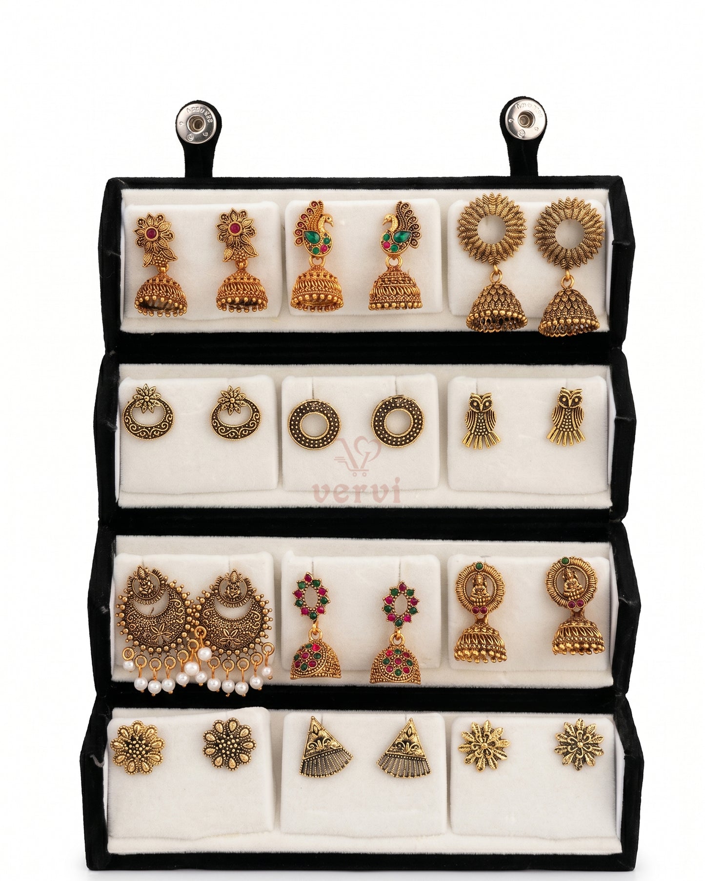 Jhumka Combo Earrings Box Combo 3 - Antique Gold