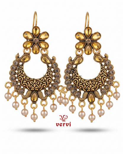 Stone Studded Crescent Jhumka