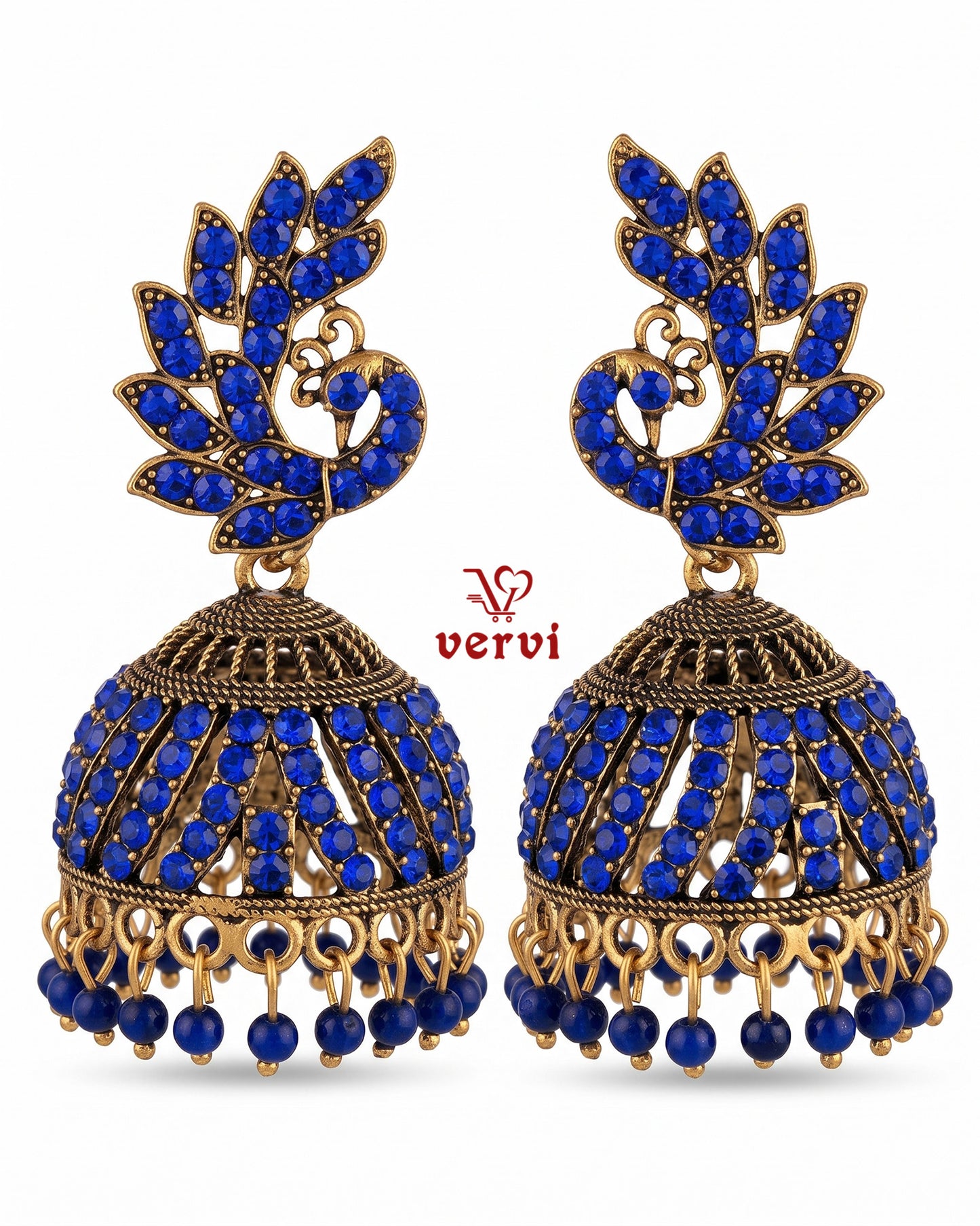 Peacock Stoned Jhumka