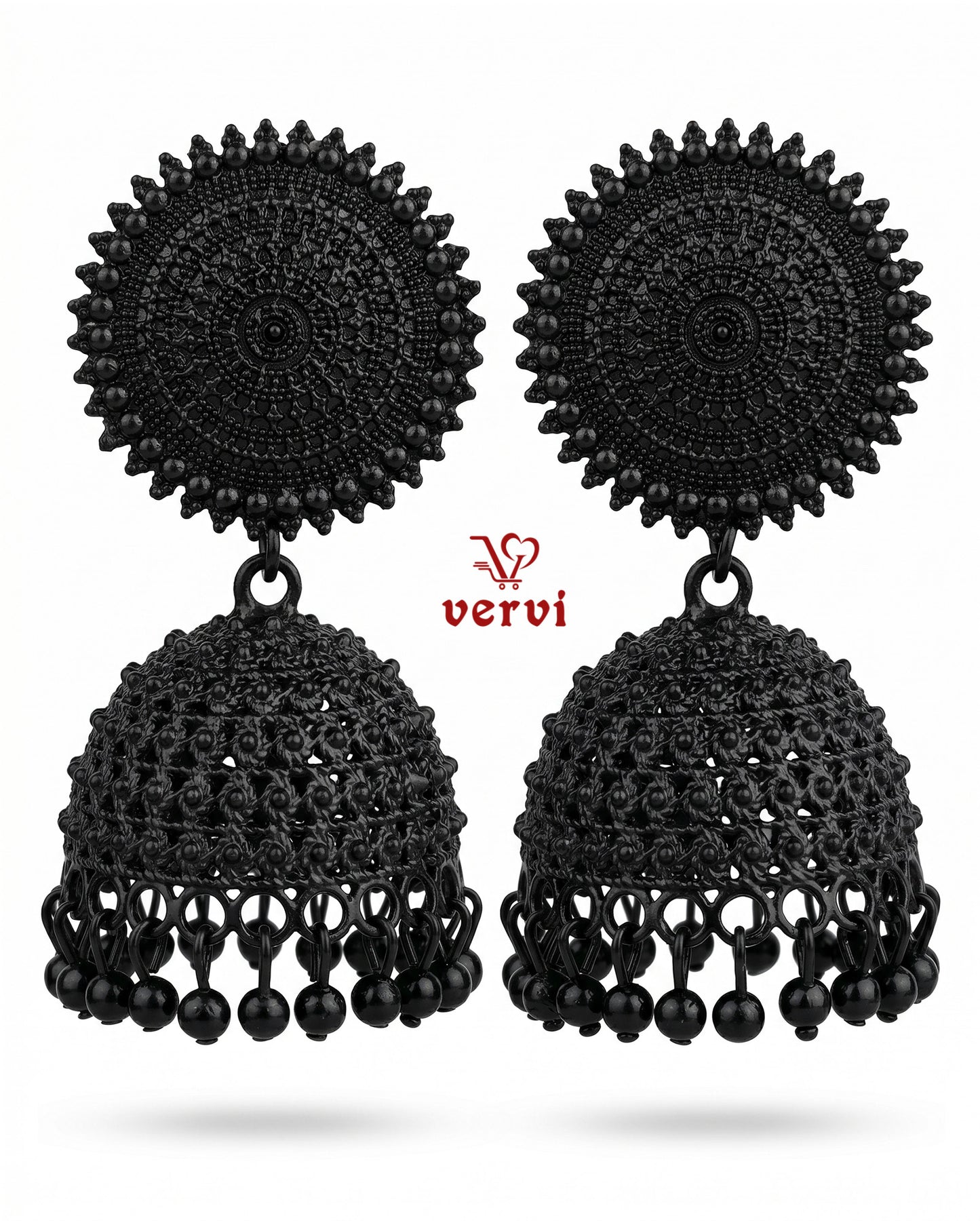 Black Oxidized Disc Jhumka