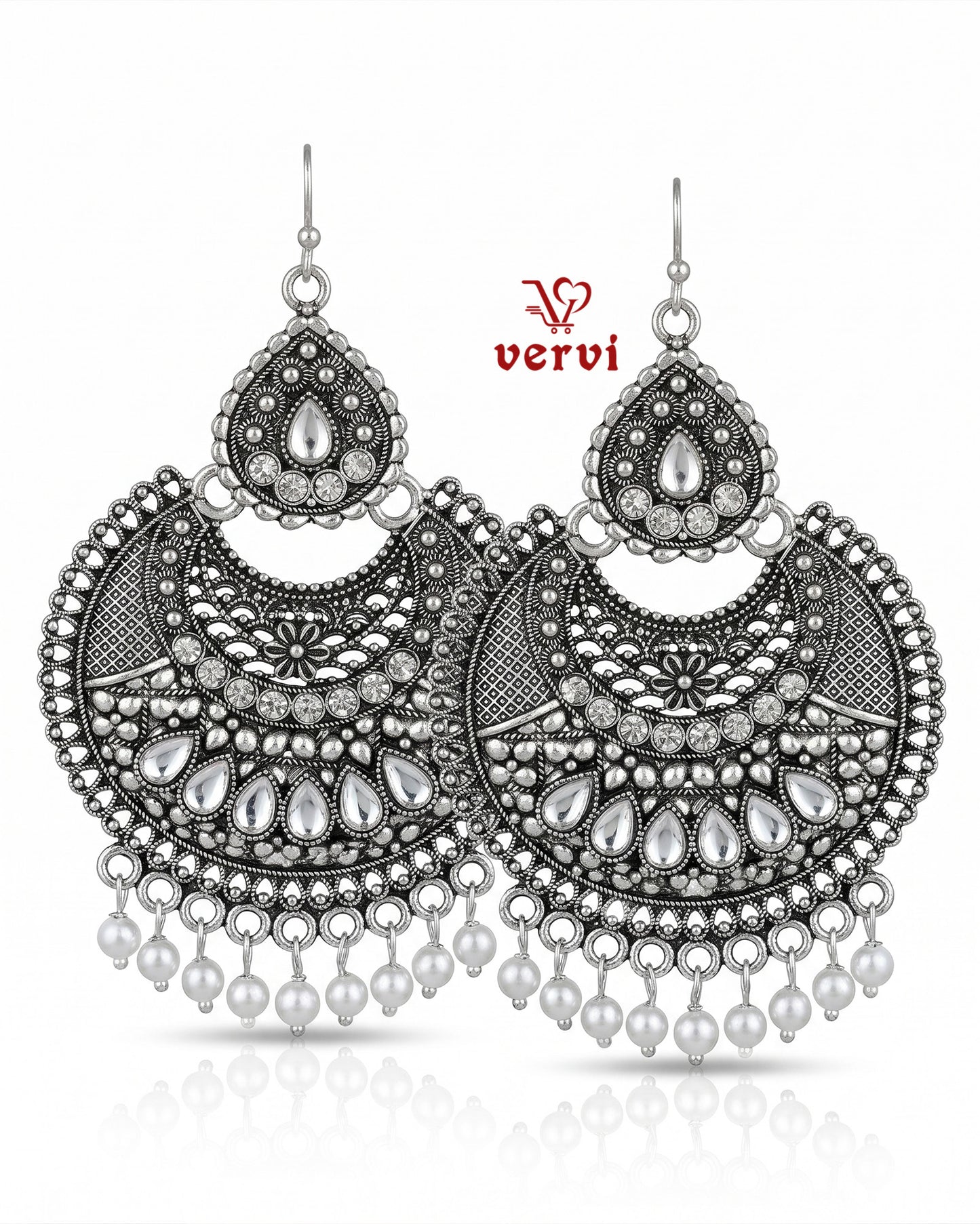 Oxidized Crescent Jhumka