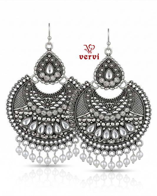 Oxidized Crescent Jhumka