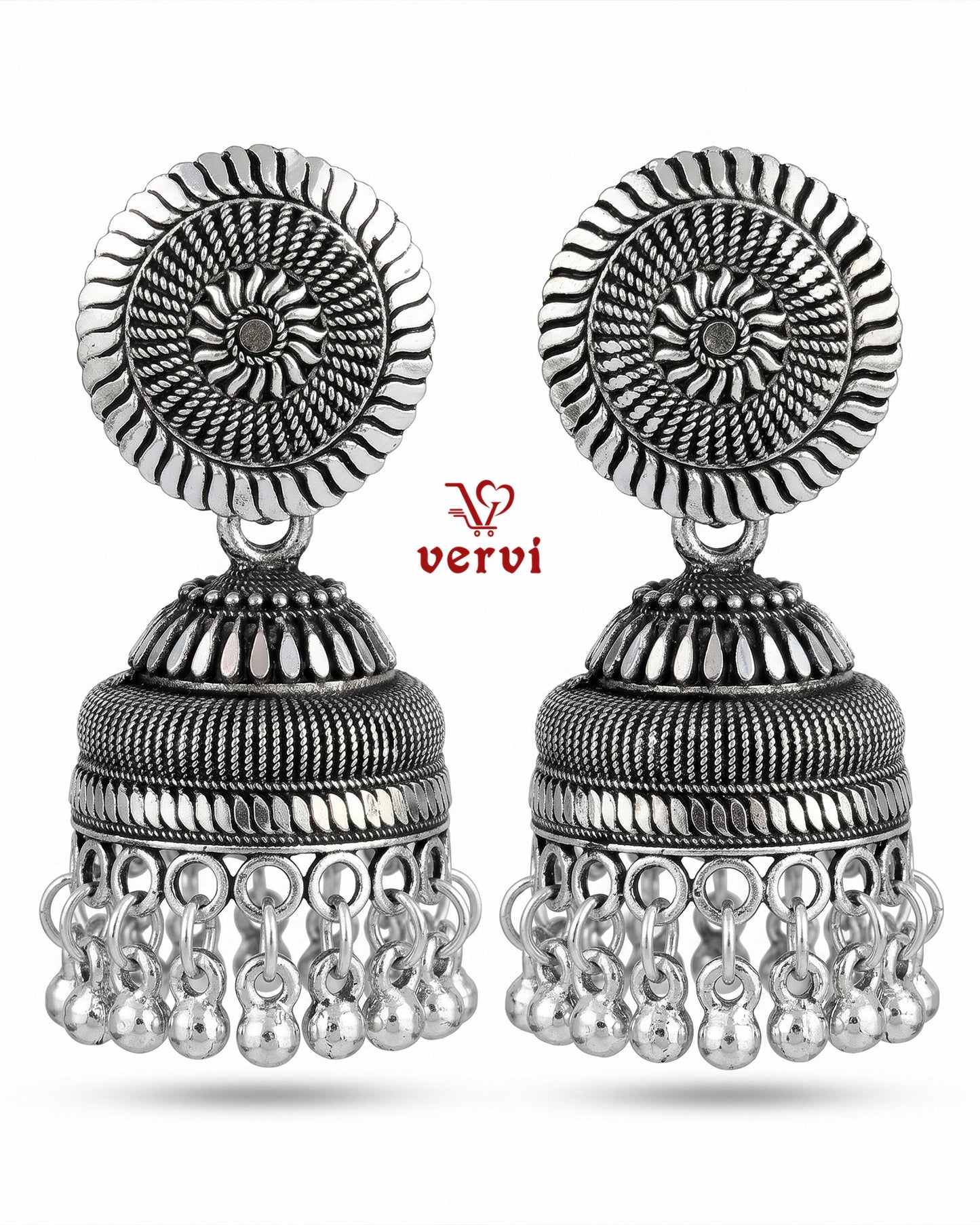 Oxidized Disc Jhumka